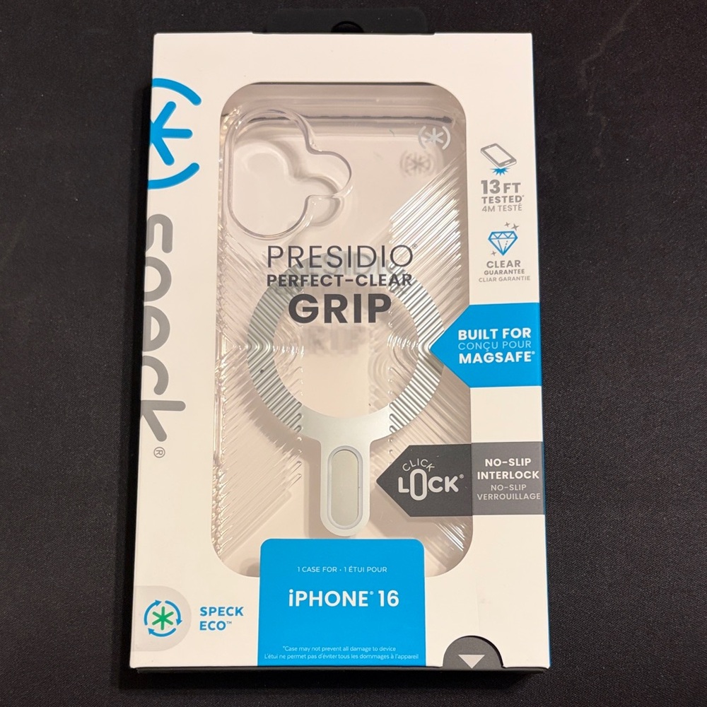 Speck Presidio Clear Grip Case for iPhone 16 - Transparent
